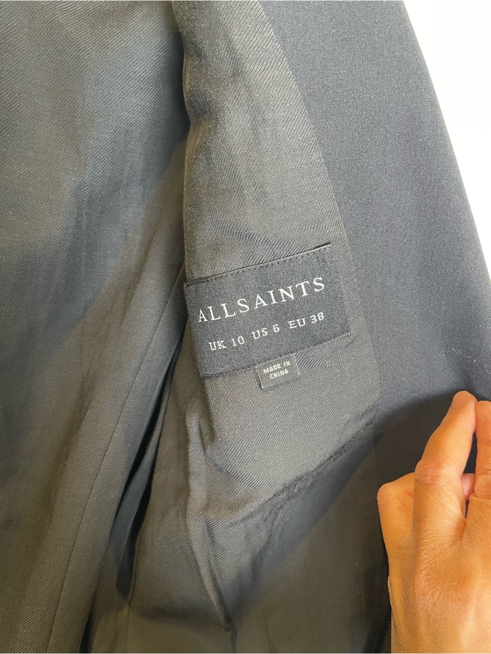 All Saints Ariah Blazer Size 6 Black Double Breasted Minimalist Luxury Career - Picture 10 of 14